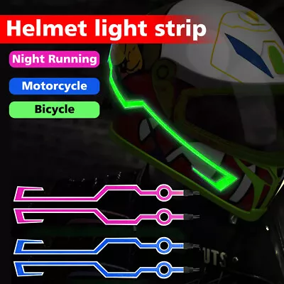 New Motorcycle Helmet Light Strip LED Night Riding Luminous Modified Sticker • $11.99