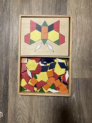 Melissa And Doug Pattern Blocks And Boards Ages 3+ PRE OWNED • $14.99