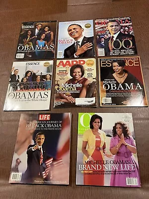 Huge Lot Of 8 President Obama  Michelle & Family Magazines Life/Essence/ Etc • $5