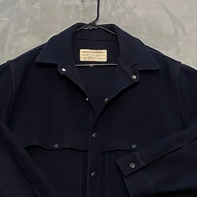 Vintage Filson Mackinaw Wool Cape Coat Men XL Navy Style 95 Made In USA Jacket • $349.88