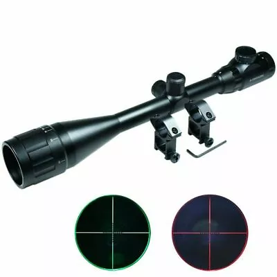 6-24x50 AOEG Hunting Rifle Scope Red Green Mil-dot Illuminated Optical Gun Scope • $45.86