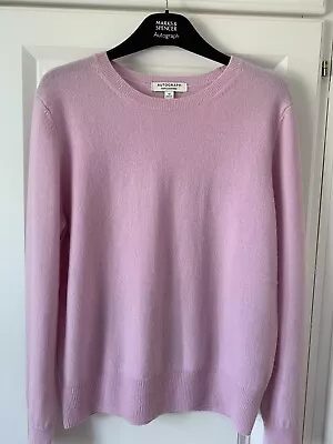 Gorgeous M&S Autograph 100% Cashmere Lilac/PalePink  12 Used Good Condition • £29.50