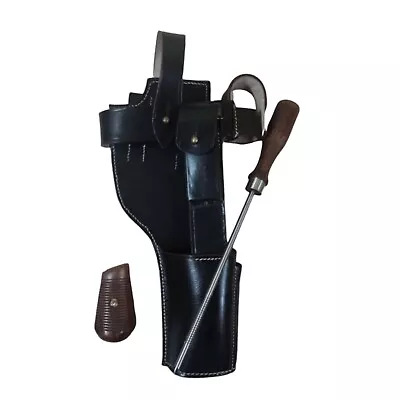 German C96 Broomhandle Mauser Leather Holster W/Cleaning Rod+Grips - Repro U223 • $137.05