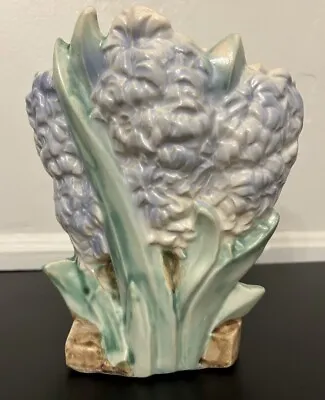 Vintage McCoy Pottery Figural Blue Hyacinth Flower Vase Planter 8” • $78