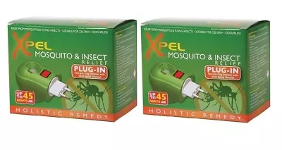 Two Xpel Mosquito & Insect Repellent 2pin Plug In Diffuser 35ml • £8.40