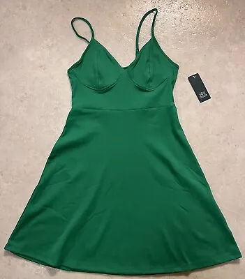 NWT ✅ Wild Fable Fit & Flare Dress Stretch Spaghetti Strap Women’s Medium Green • $8.09