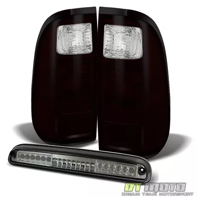 2008-2016 Ford F250 F350 F450 Super Duty Tail Lights +Smoked 3rd LED Brake Lamp • $95.99