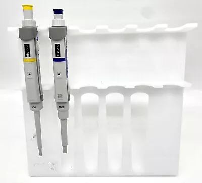 Set Of 2 Eppendorf Research Plus Pipettes 100 1000 UL & Stand• • $299.99