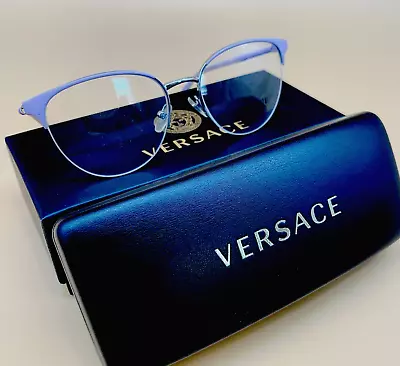 Versace VE 1247 1000 52-17-140 Mm Women's Cat Eye Eyeglasses 100% ORIGINAL • $125.43