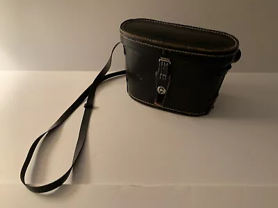 VINTAGE Black Binocular Case Red Lined Crossbody Purse Bag • $22.50