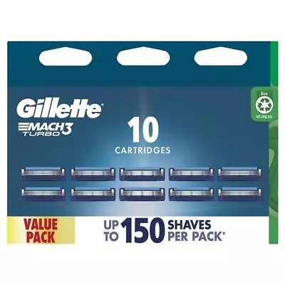 Gillette Mach 3 Turbo 3D Cartridges Value 10 Pack • $41.99