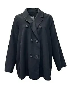 Marina Rinaldi Women's Black Nadia Button Closure Coat Size 22W/31 NWT • $111.25