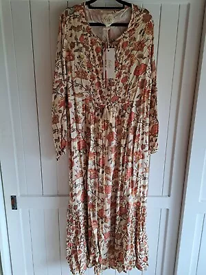 Pretty Feminine Boho Bird It's Better With You Maxi Dress Sand 16 Bnwt Rrp $159 • $45