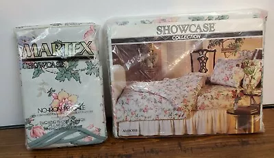 Vintage Martex Percale Sheets Rose Floral Twin Flat Sheet & King Pillowcases  • $38.24