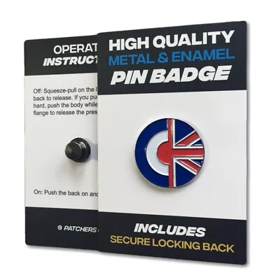 Roundel Union Jack Metal & Enamel Pin Badge With Secure Locking Back • £4.50