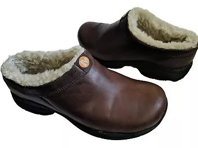 Merrell PRIMO CHILL Ice  Slide Mocs Womens Sz 8 Brown Leather Fleece Clogs Mules • $32.50