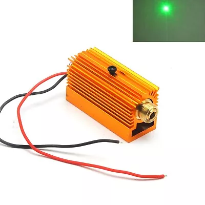 Industrial 50mW 532nm Green Dot Laser Diode Module Brass 5V + Heatsink • £18.13