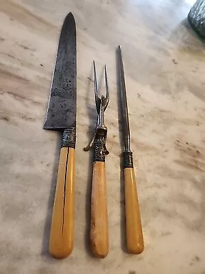 Antique J Russell & Co Green River Works Carving Knife Set • $49.95