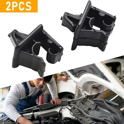 $4.78 • Buy For Car Front Hood Support Bar Fixing Clips 2 Pcs Black 90672-SNB-901
