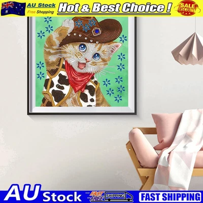 $11.79 • Buy Funny Cat 5D DIY Diamond Painting Special-shaped Partial Drill Wall Decor Craft