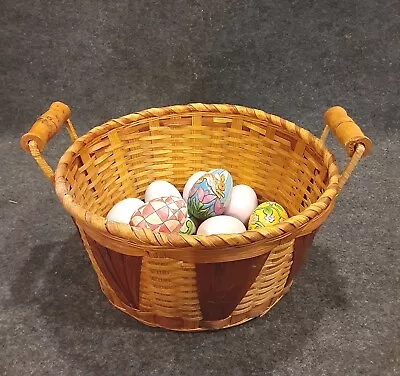$5 • Buy Easter Egg Lot Of 15 And Wicker Basket With Handles