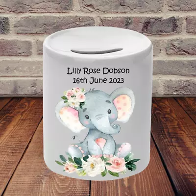 Personalised New Baby Money Box Ideal Christening Naming Ceremony Gift • £11.40