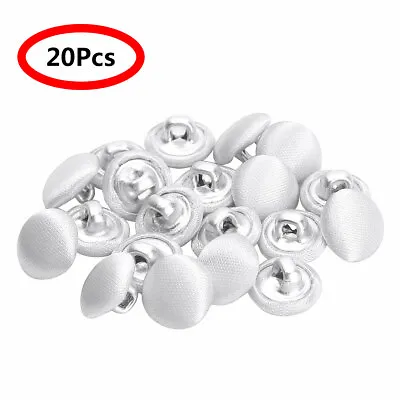20x Smooth10mm Satin_Covered Metal Shank Buttons For Gowns Blouses CoatDecor • $8.54