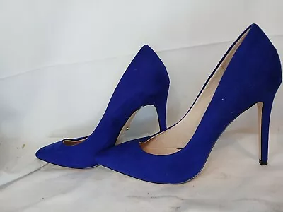 Faith Blue Suede High Heeled Open Top Heeles Size 7 UK Womens • £19.99