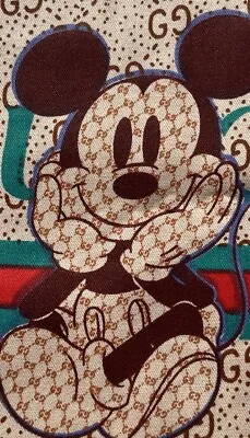 Guc Mickey Mouse Cotton .64” Wide. Please Read. Brown Yellow Color. Quality. BTY • $12.95