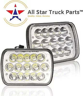 Pair 7x6  5x7  Inch CREE 15 LED Replace H6054 Headlights High/Low Beam 6000K 45W • $39.95