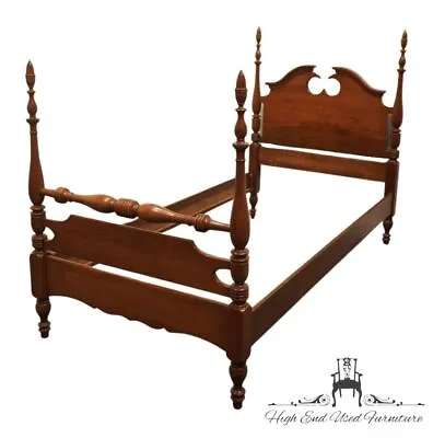 ABERNATHY FURNITURE Co. Solid Mahogany Traditional Style Twin Size Four Poste... • $824.99