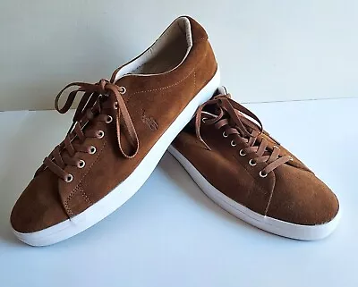 Polo Ralph Lauren Longwood Shoes Men's Sz 15 Brown Suede Sneaker Lace Up MINT • $39