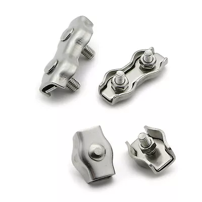 £1.67 • Buy Simplex Duplex Steel Wire Grip 304/316 Stainless Grips Clamp Clips Rope Cable