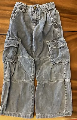 Mini Boden Boys 5 - 6 Y Corduroy Adjustable Waist Blue Gray Pants • $18.75