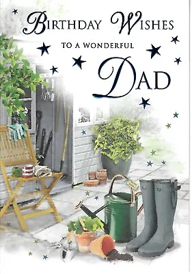 Wonderful Dad Birthday Greeting Card 9 X6  Gardening Nice Verse • £3.19