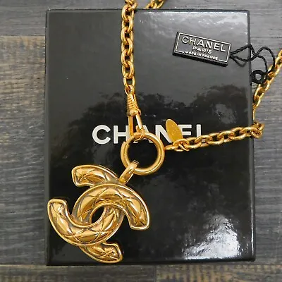 CHANEL Gold Plated CC Logos Charm Vintage Necklace Pendant #412c Rise-on • £765.03