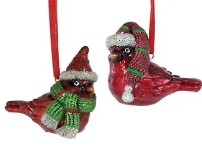 Cardinal Christmas Ornament Set Holiday Bird Decor Hanging Tree Decorations • $14.65