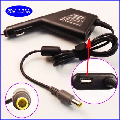 DC Power Adapter Car Charger +USB For Lenovo ThinkPad X201 3680 • $35.98