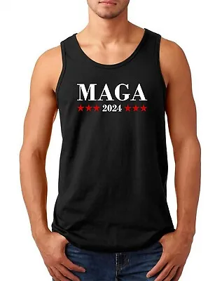 Mens Tank Top MAGA 2024 Shirt Make America Great Again Donald Trump Support Tee • $15.49