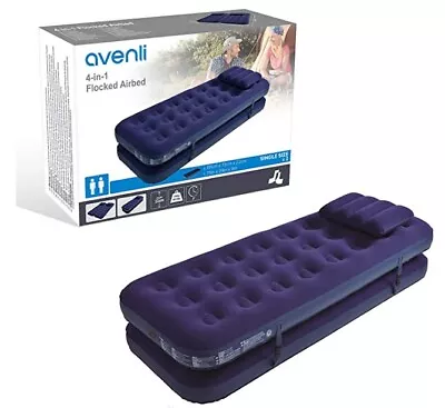 Comfortable Avenli 4 In 1 Blue Airbed Mattress 191 Cm X 73 Cm  • £52