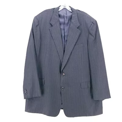 LORO PIANA Hickey Freeman Gray Pinstripe Suit Jacket Blazer BIG & TALL 50 XLG • $68.88