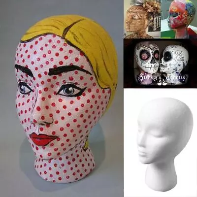 Styrofoam Foam Mannequin Female Head Model Dummy Wig Glasses Hat Display Stand • $9.10