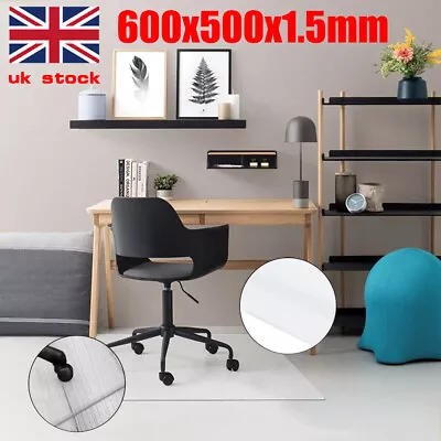 Desk Chair Mat Hard Wood Laminate Floor Protector PVC Plastic Home Office • £9.99