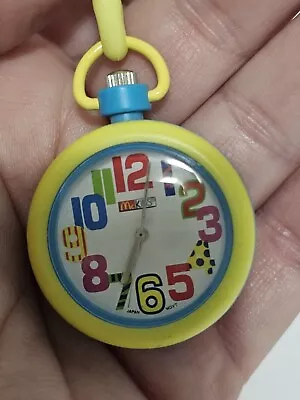 Rare McDonalds Clip Watch Yellow/blue NEEDS BATTERY AC • $18.95