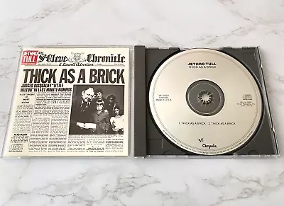 Jethro Tull Thick As A Brick CD EARLY PRESS Chrysalis VK 41003 Ian Anderson RARE • $16.99