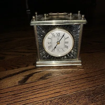 Vintage 5  Tall Quartz PS Crystal Table Clock Tested Works Great See Pics  • $14.99