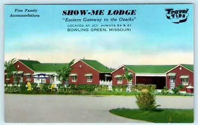 BOWLING GREEN MO ~ Roadside SHOW-ME LODGE C1950s Pike County Linen Postcard • $5.93
