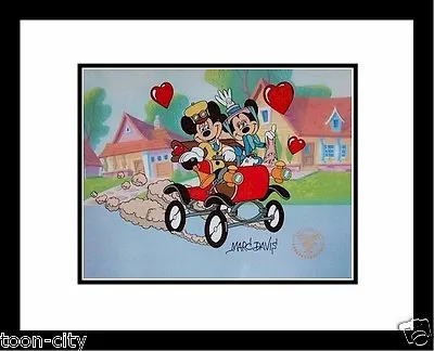 🔵🔴Mickey Minnie Hand Signed Walt Disney Sericel Cel FREE Background MARC DAVIS • $345.33