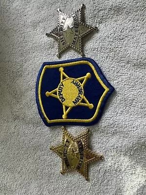 Metal Replica Andy Griffith Show Mayberry Sheriff / Deputy Badges And Patch • $50