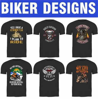 £8.99 • Buy Biker Lovers Men's T-Shirt Motorbike Motorcycle Funny Skull Tee Top